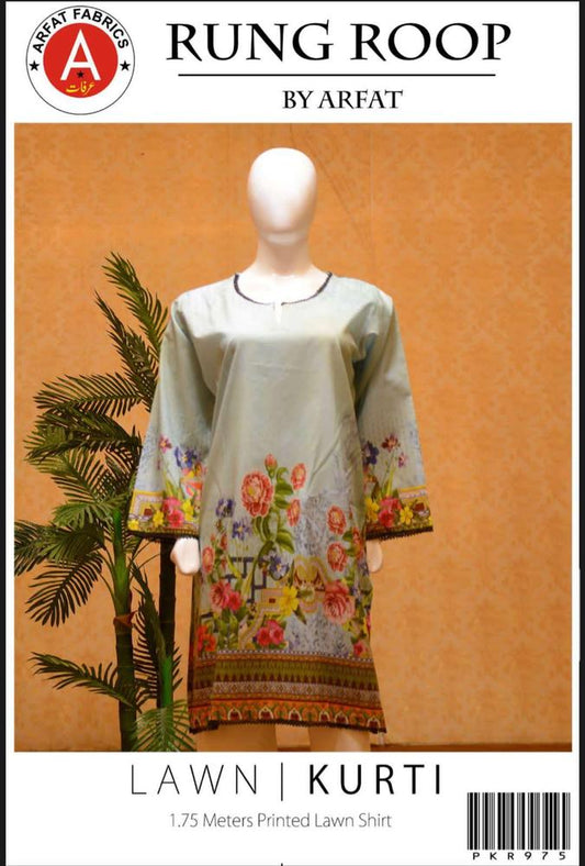 1 Pc Women's Unstitched Lawn Printed Shirt