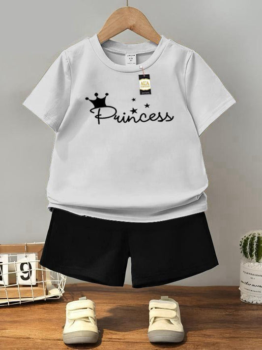 2 Pcs Girl's Jersey Printed Tracksuit