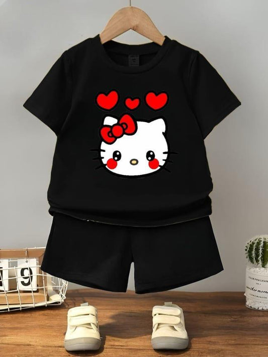 2 Pcs Boy's Stitched Cotton Jersey Printed Night Suit