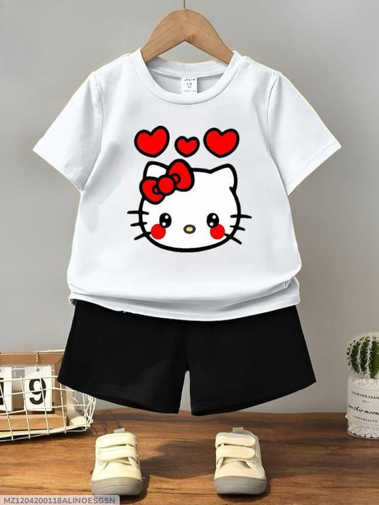 2 Pcs Boy's Stitched Cotton Jersey Printed Night Suit