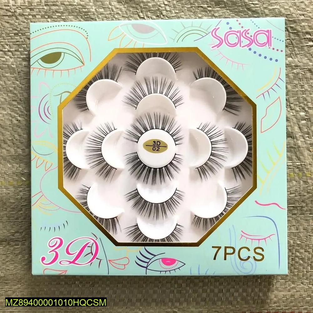 3D False Eyelashes, Set of 7