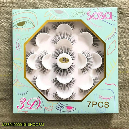 3D False Eyelashes, Set of 7