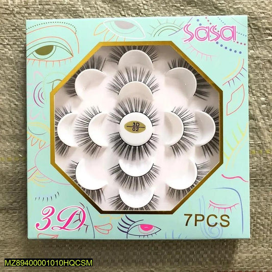 3D False Eyelashes, Set of 7