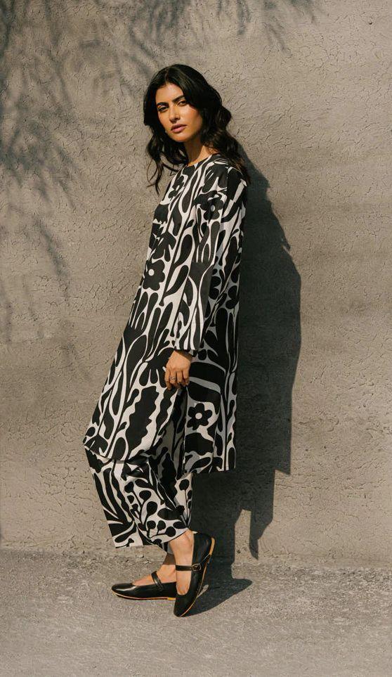 Stylish Printed Lawn Suit for Women - 2 Pcs Set with Cut Work Neckline