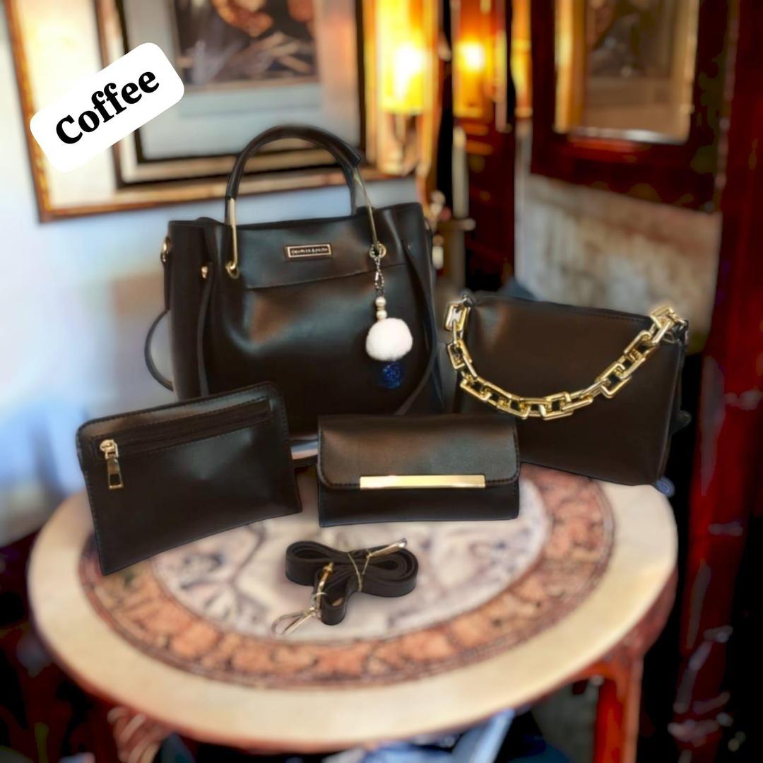Stylish Leather Hand Bag Set for Girls - 4 Pcs in Chic Colors
