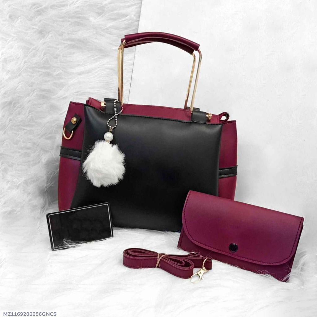 Stylish Women's Printed Rexine Hand Bag Set - 2 Pcs