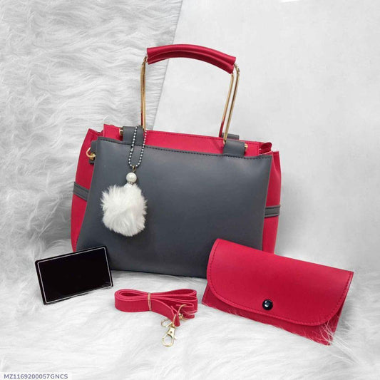 Stylish Women's Printed Rexine Hand Bag Set - 2 Pcs