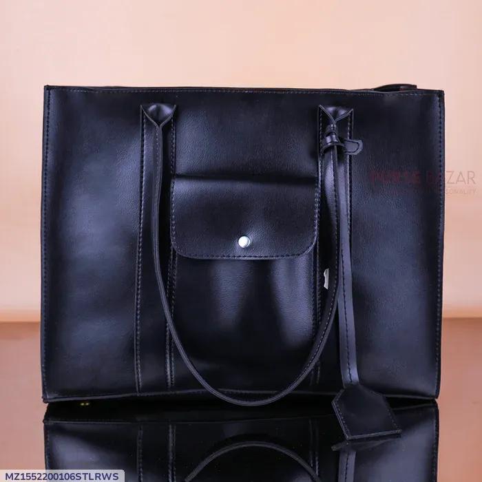 Girl's PU Leather Plain Tote Bags