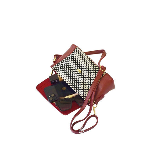 Girl's PU Leather Textured Shoulder Bag