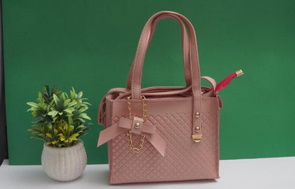 Chic Leather Textured Shoulder Bag for Girls - 1 Pc in Stylish Colors