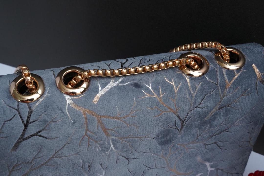 Women's Velvet Textured Purse  With Chain