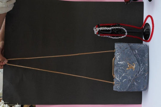 Women's Velvet Textured Purse  With Chain