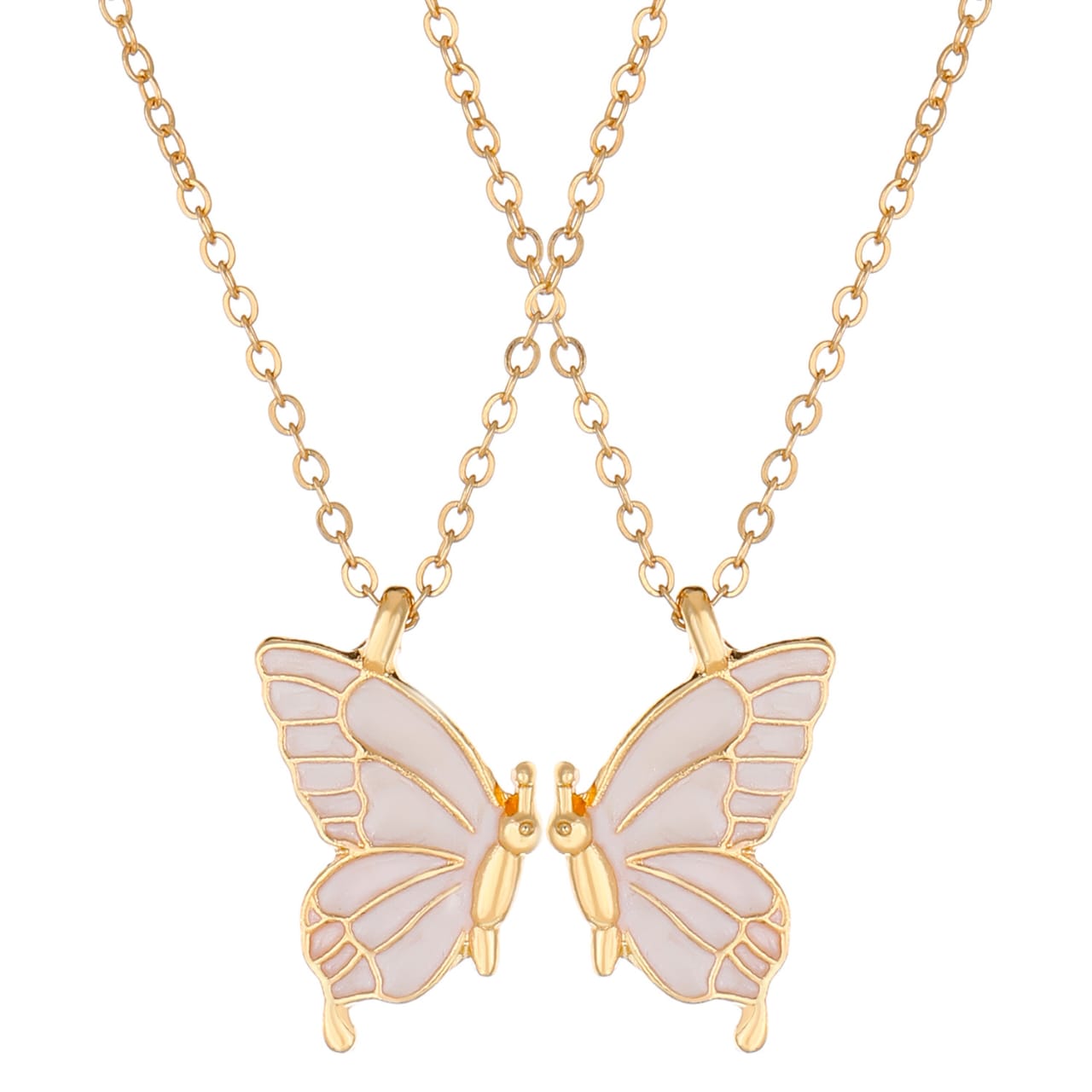Cross-border Hot Oil Dripping Butterfly Necklace Ins Creative Butterfly Friendship suit Clavicle Chain Girlfriend Gift