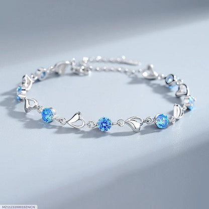 Plated Stone Charm Bracelet
