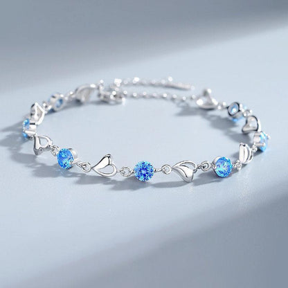 Plated Stone Charm Bracelet