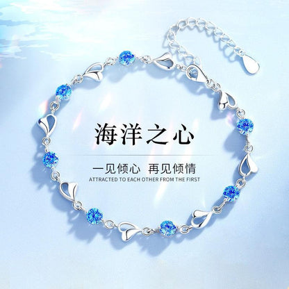 Plated Stone Charm Bracelet