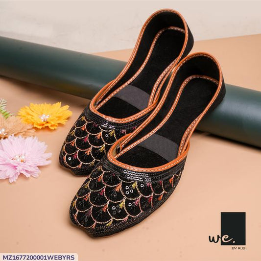 Stylish Women's Canvas Khussa with Thread Work - 1 Pair