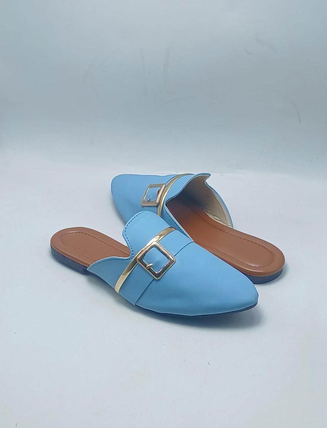 Stylish Women's Fancy Rexine Mules – Comfortable Footwear in Blue
