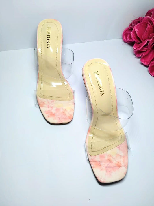 Fancy Women's Purple Plastic Heels - 1 Pcs