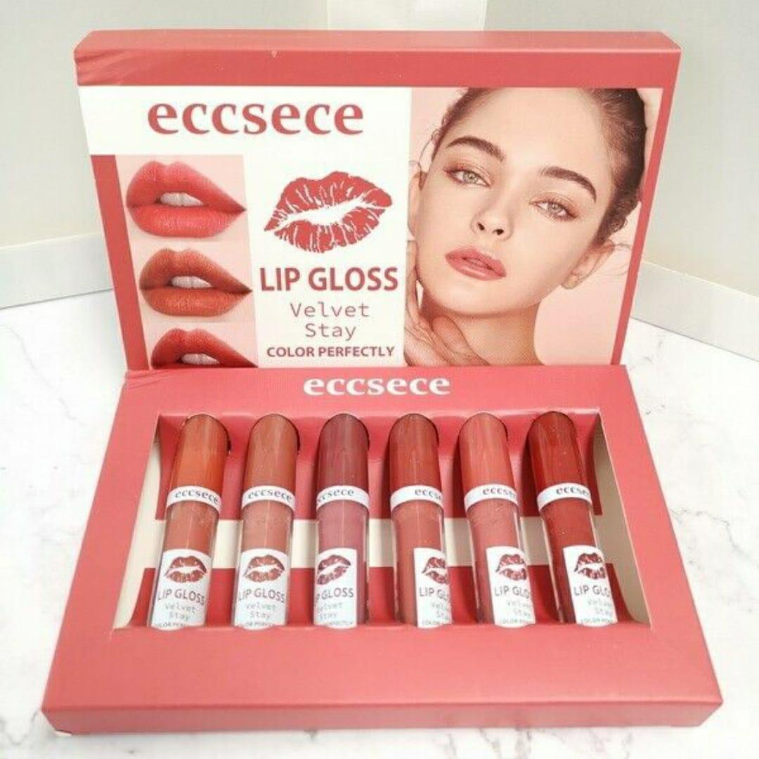 High Pigmented Matte Lip Gloss - 6 Pcs for Bold Color and All-Day Wear
