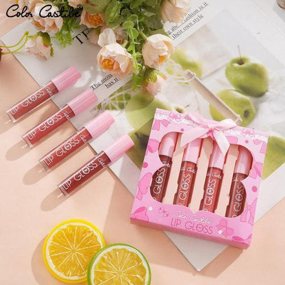 4 Pcs High Pigmented Multicolor Matte Lip Gloss Set
