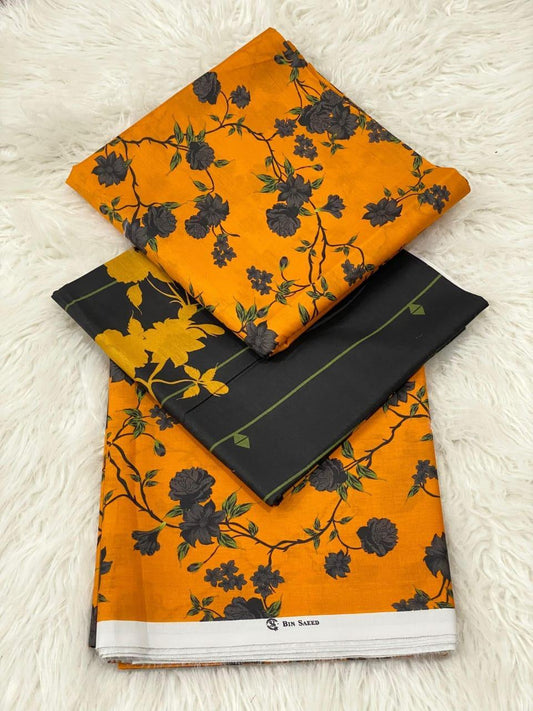 3 Pcs Women's Unstitched Digital Print Suit