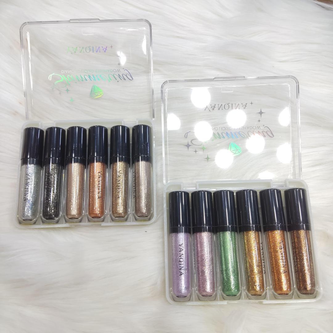 Matte And Glitter Eyeshadow Kit - 1 Pcs(6-liquid Eye-shadow) Smudge Proof Liquid Formula