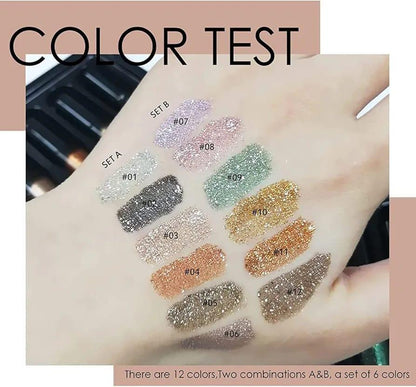 Matte And Glitter Eyeshadow Kit - 1 Pcs(6-liquid Eye-shadow) Smudge Proof Liquid Formula