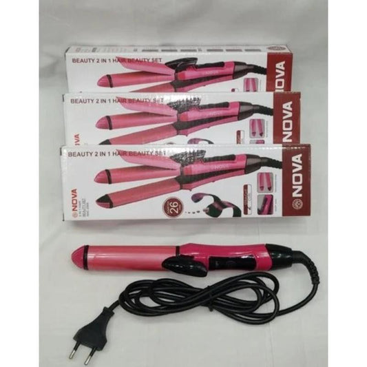 2 In 1 Corded Electric Hair Straightener - Lightweight & Portable