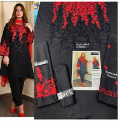 2 pcs women's unstitched embroidered suit