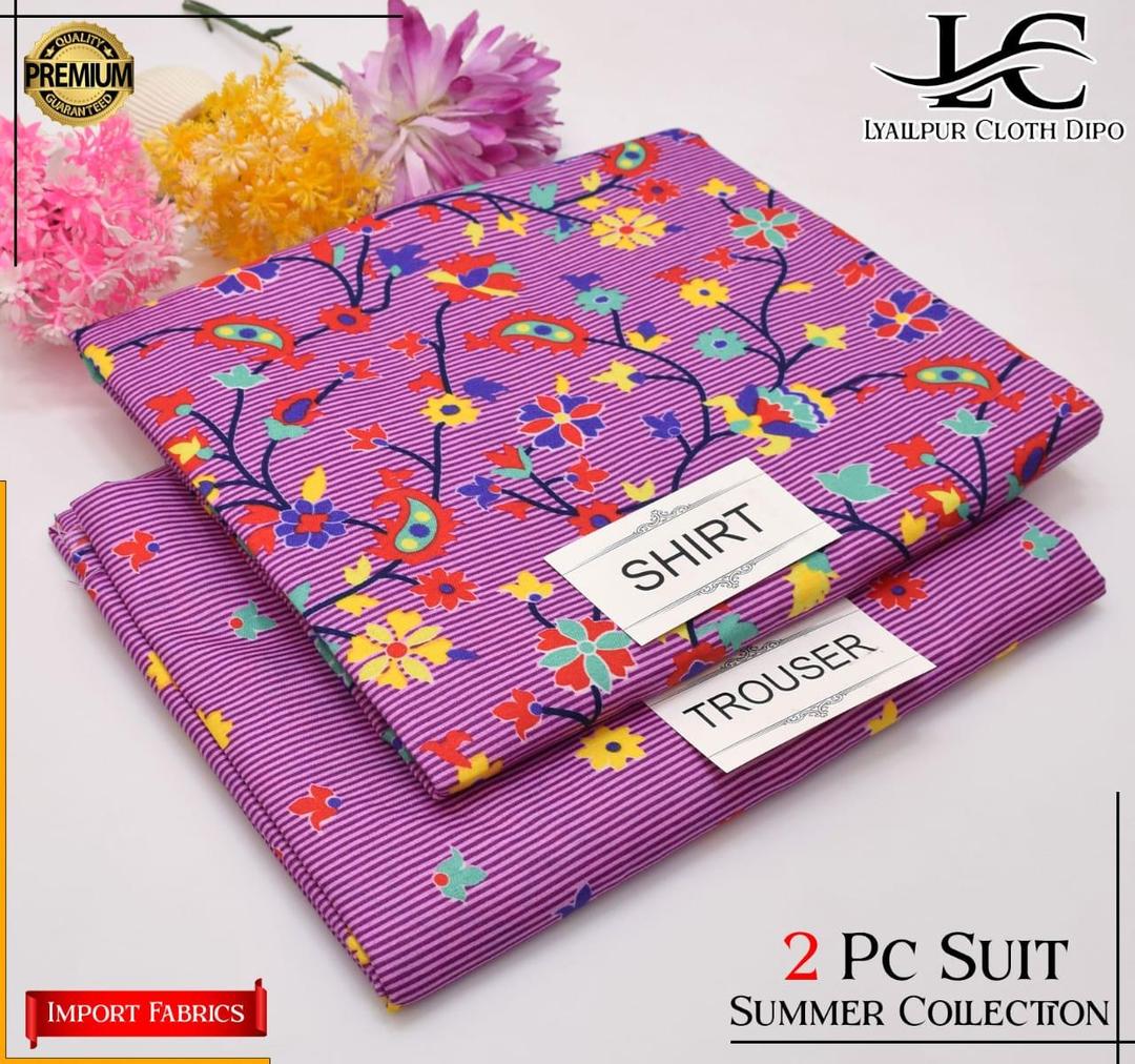 2 Pcs Women's Unstitched Printed Suit