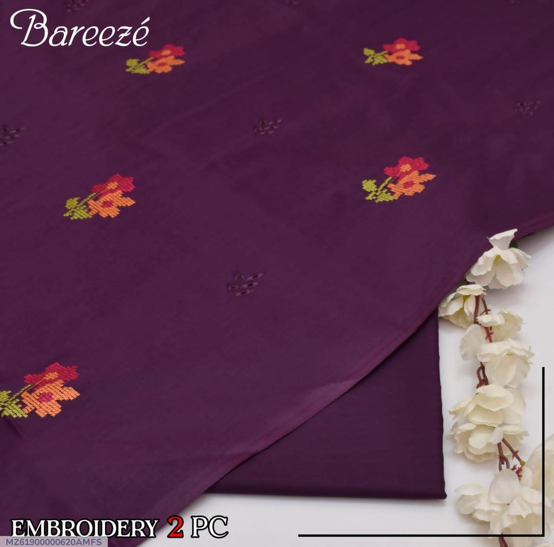 2 Pcs Women's Unstitched Embroidered Suit