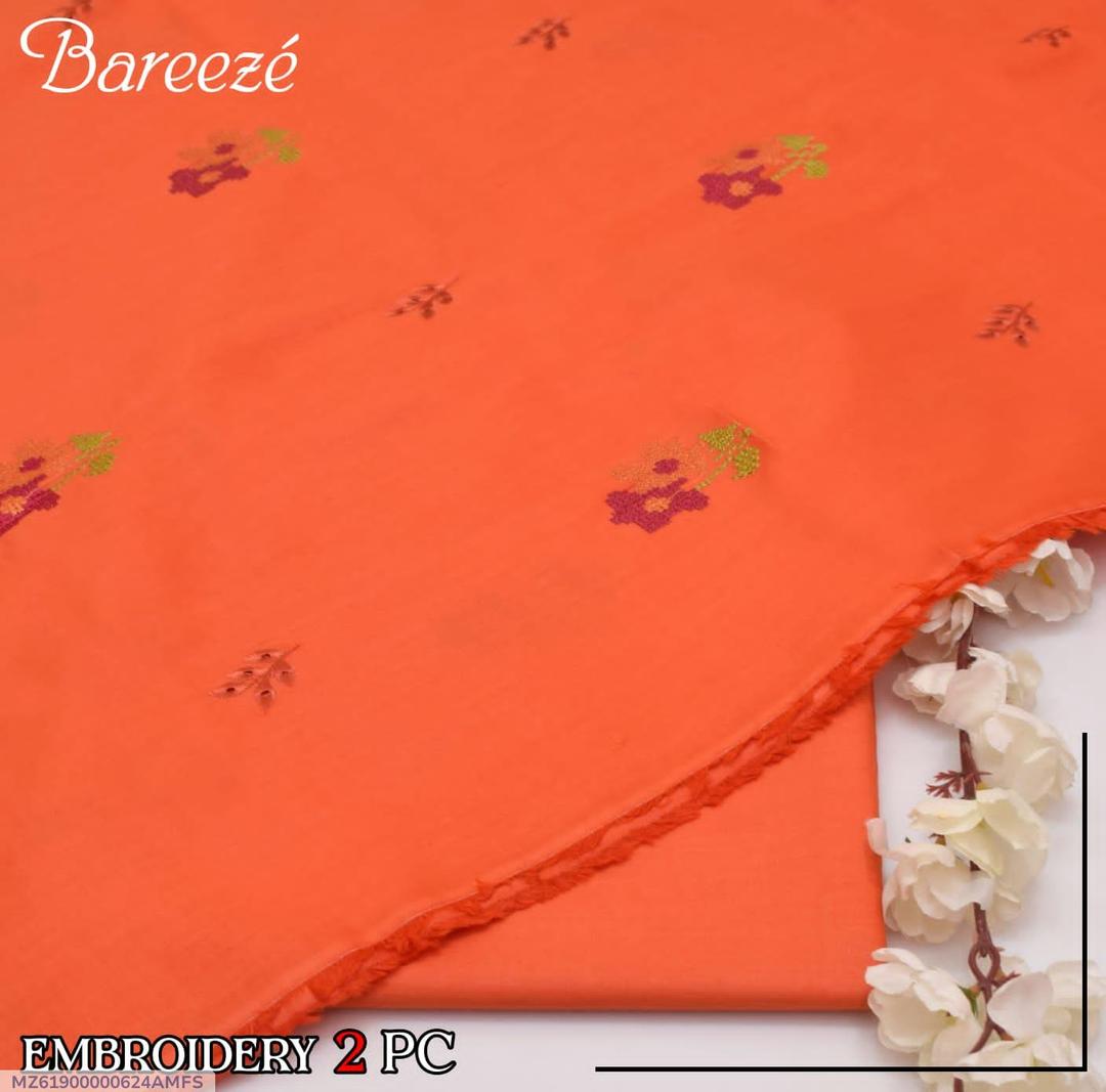 2 Pcs Women's Unstitched Embroidered Suit