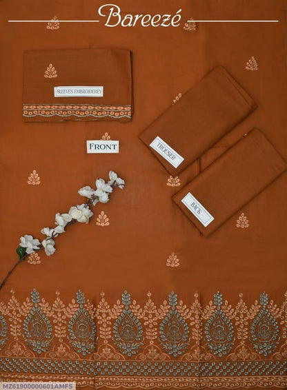 2 Pcs Women's Unstitched Chikankari Embroidered Suit