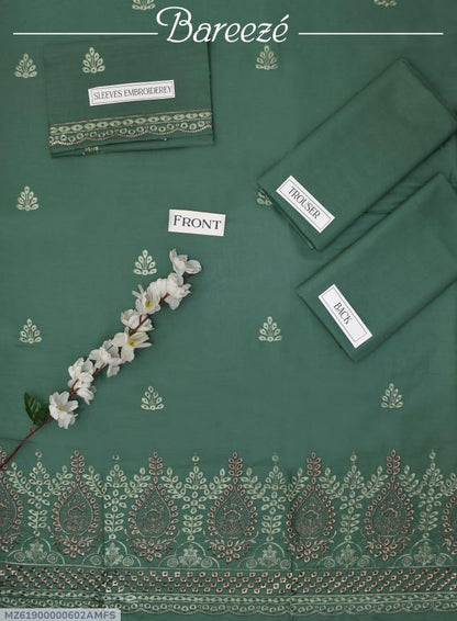 2 Pcs Women's Unstitched Chikankari Embroidered Suit
