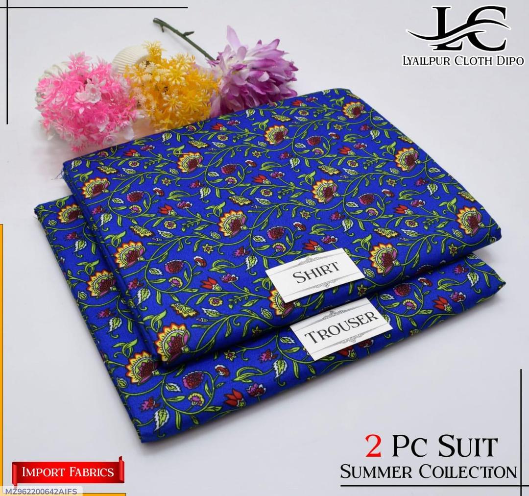 2 Pcs Women's Unstitched Printed Suit