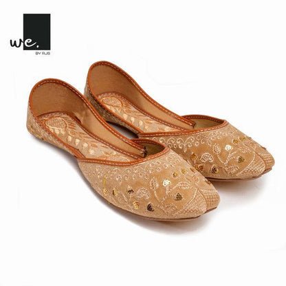 Women's Canvas Thread Work Formal Slip-On Khussa