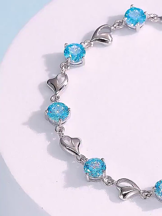 Plated Stone Charm Bracelet